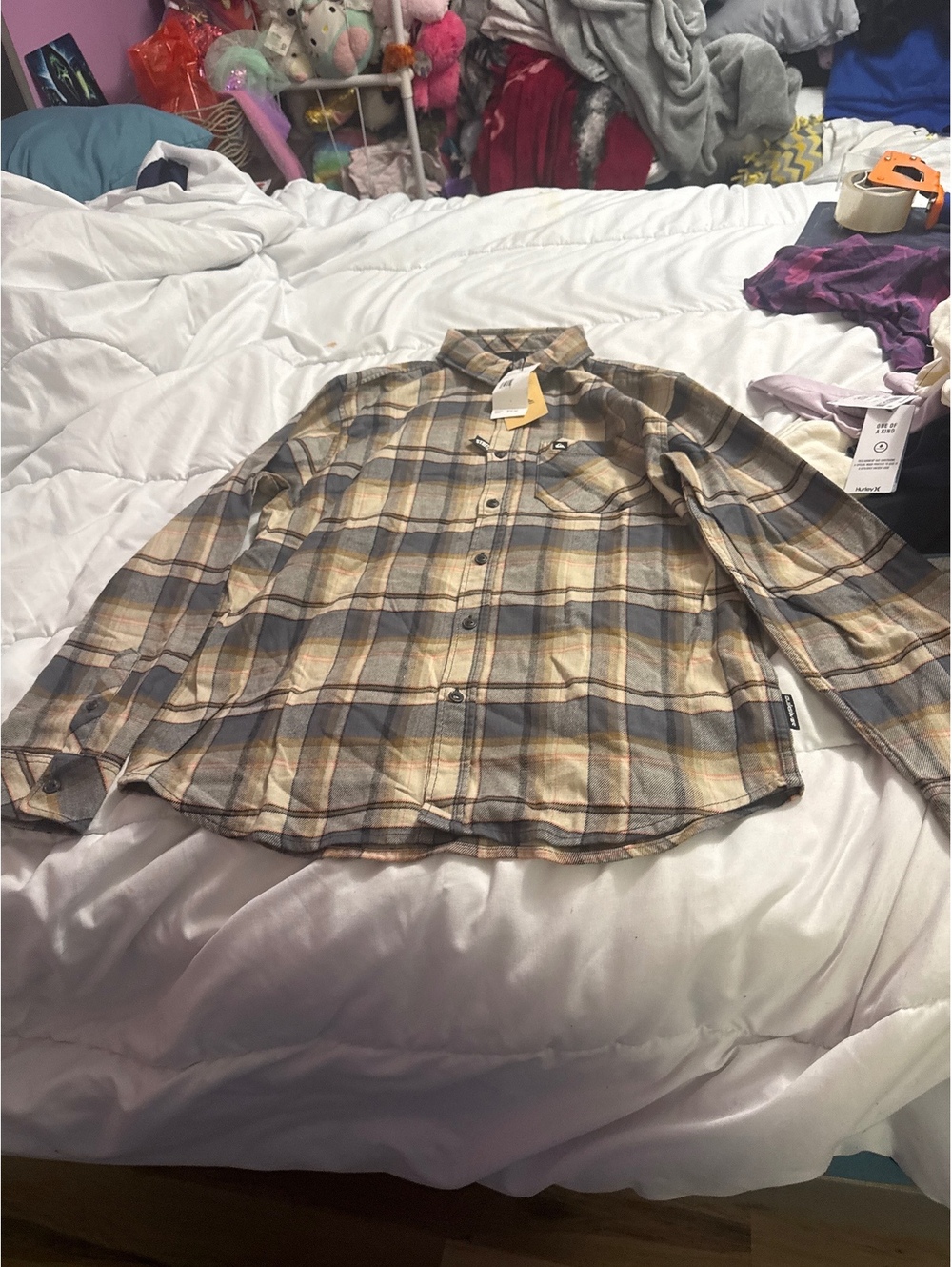 Quiksilver Men's Plaid Button-Up Shirt Size S